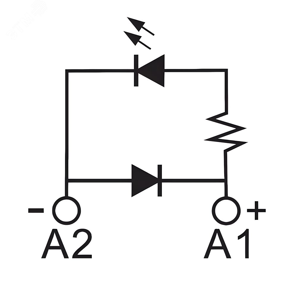 Фото товара Модуль индикации и защиты, LED зел-ный+диод (A1+), 110-240V DC IMD-LD3G