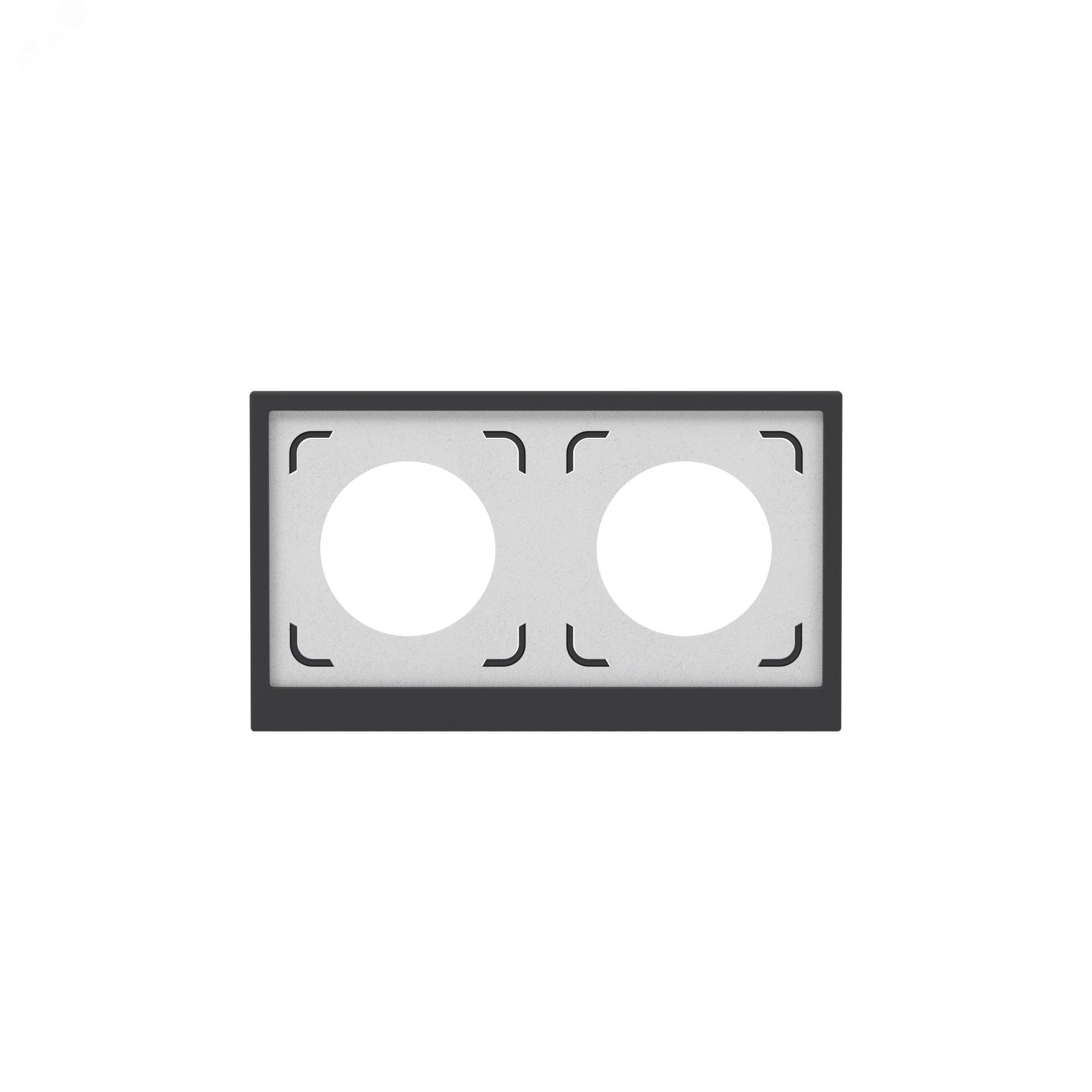 Рамка 2 поста IP44, KANT, черный уголь 7012944