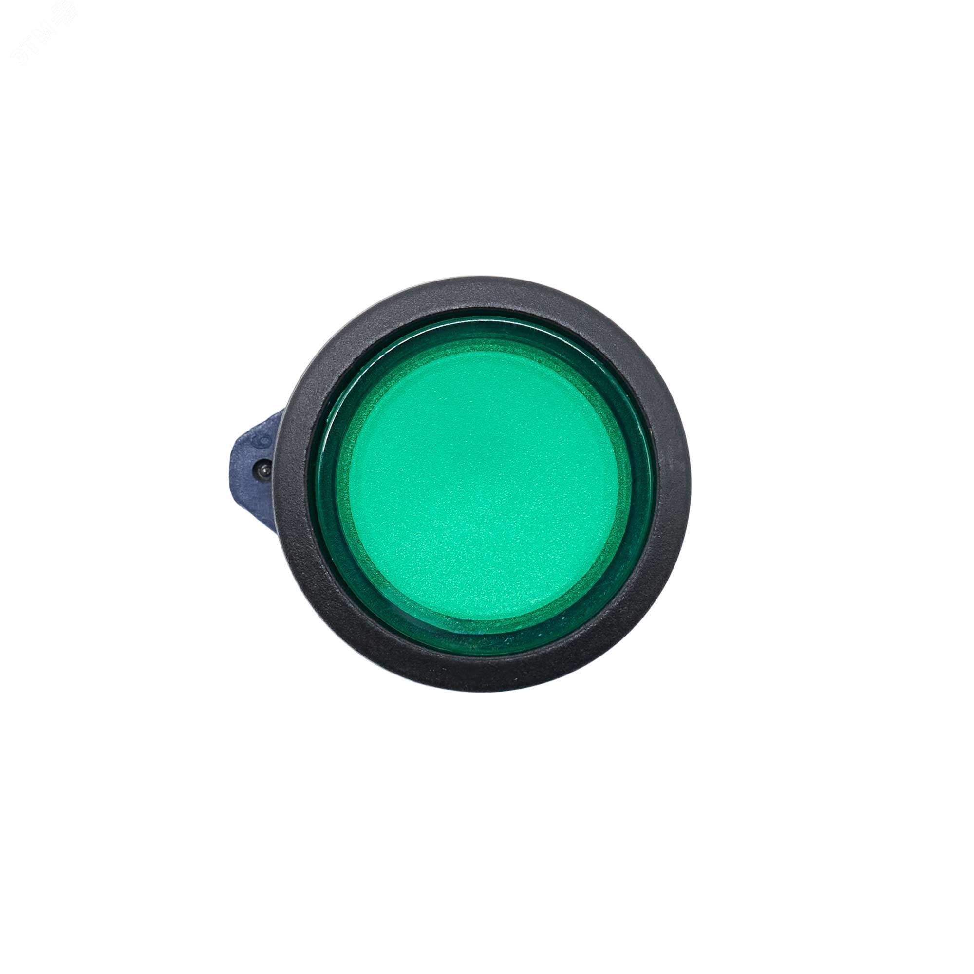Головка кнопки плоская  прозрачная без фиксации, зеленая M22P-FMLGP