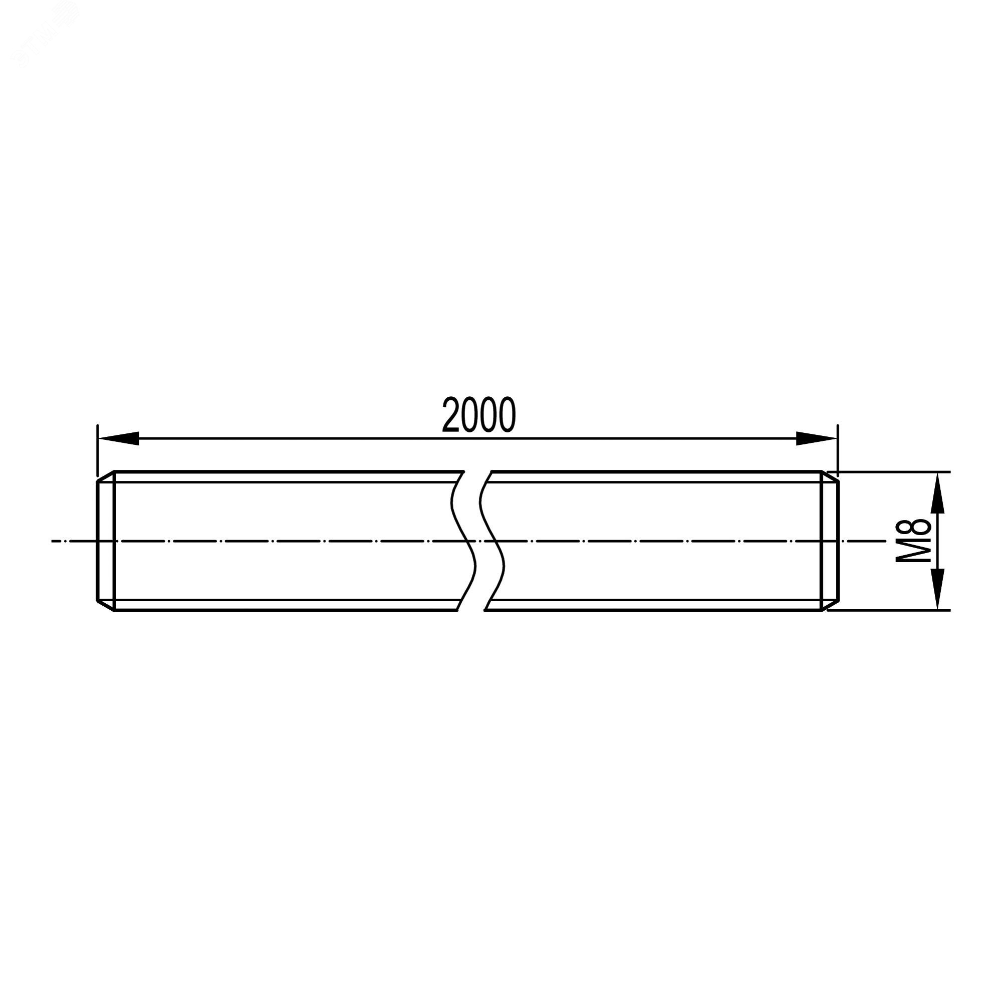Шпилька резьбовая М8х2000 (дл.2м) CM200802