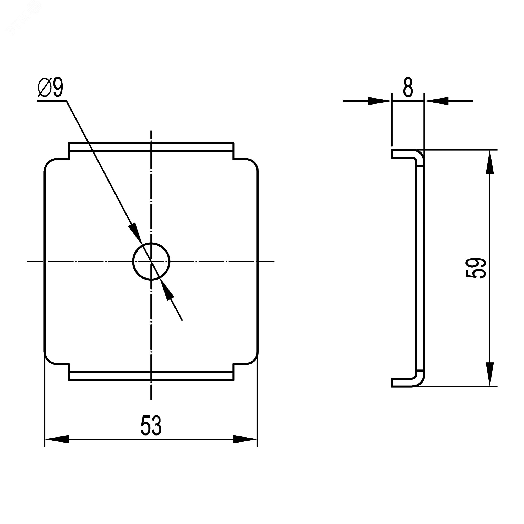 Пластина для подвеса проволочного лотка на шпильке нержавеющая сталь FC37311INOX