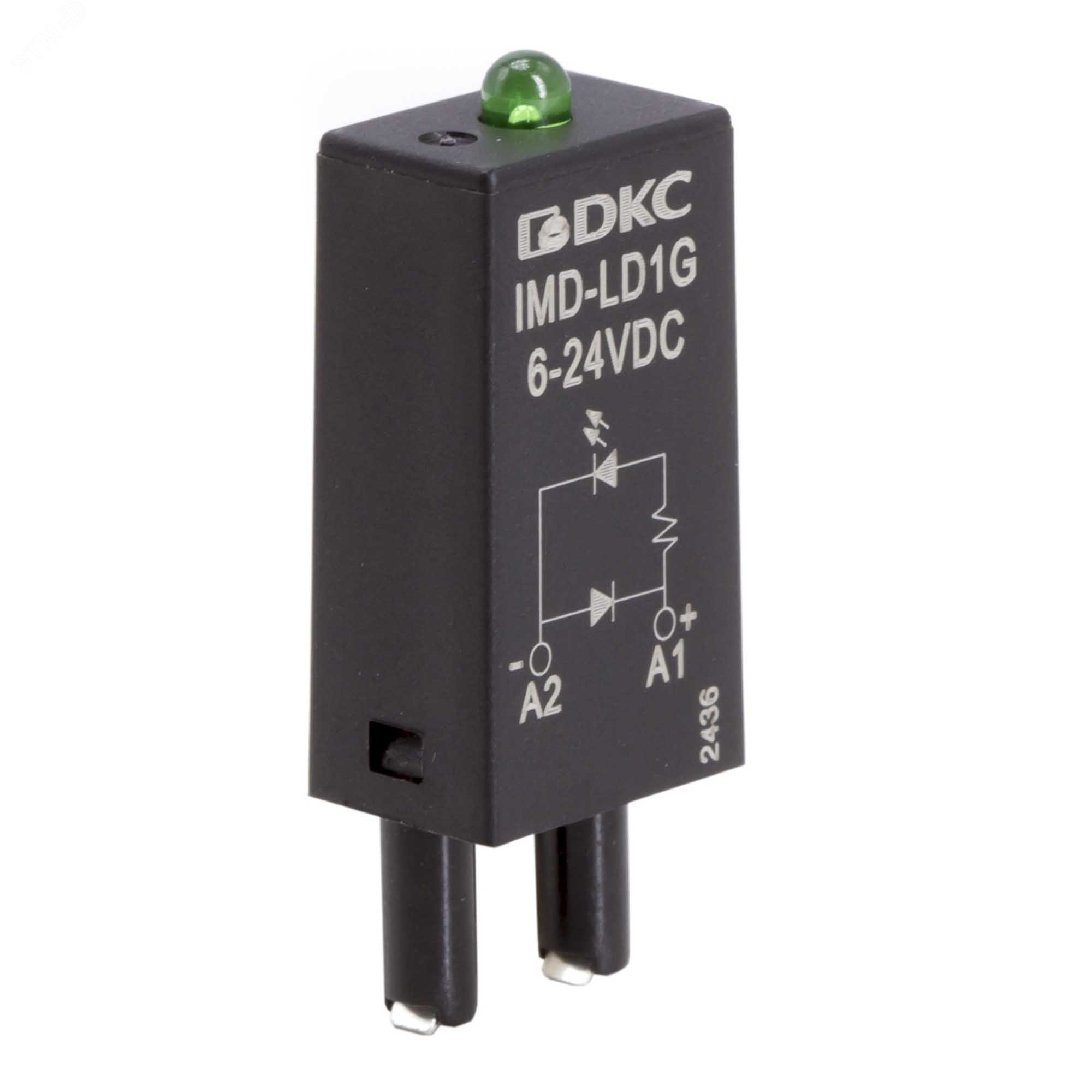 Фото товара Модуль индикации и защиты, LED зел-ный+диод (A1+), 6-24V DC IMD-LD1G