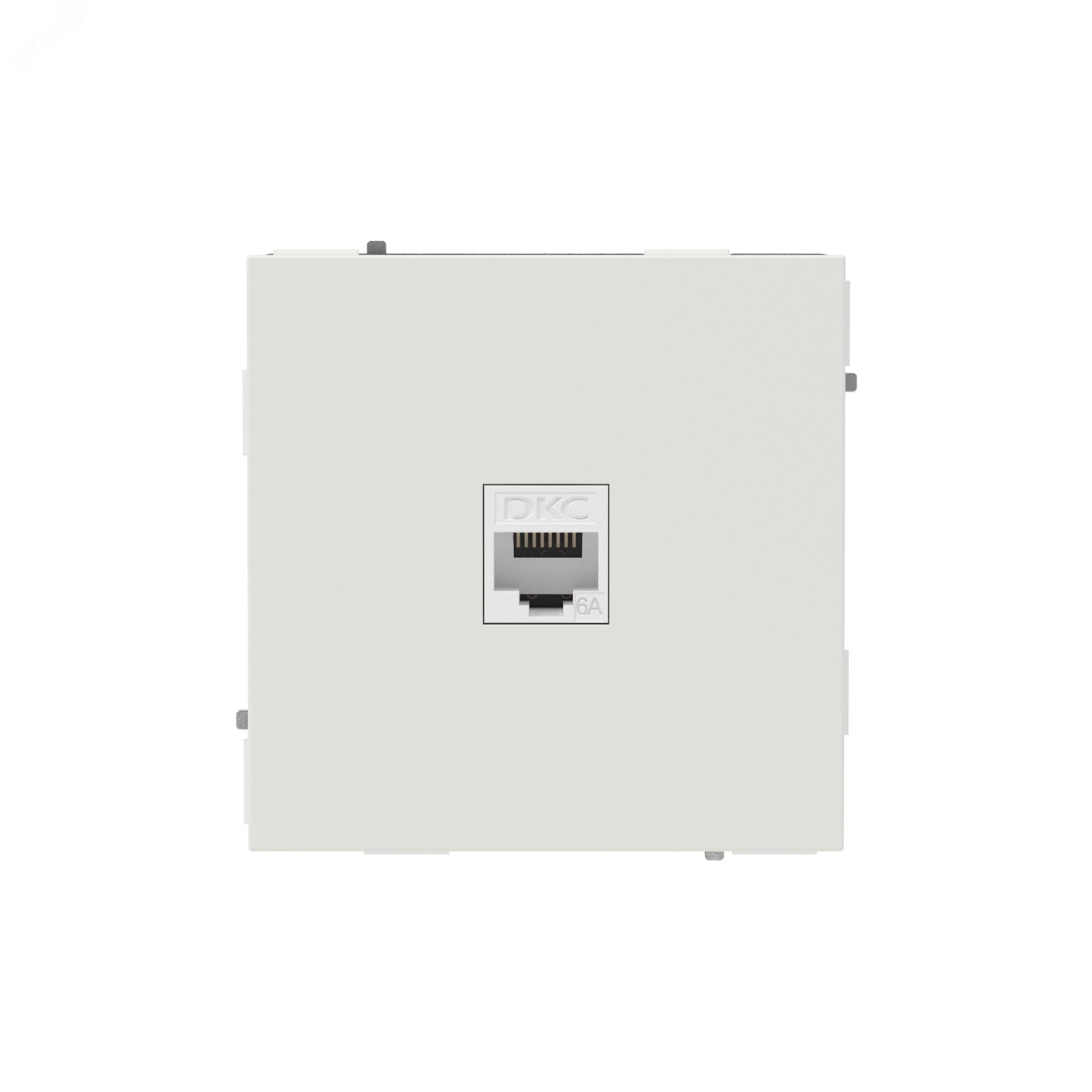 Компьютерная розетка RJ-45 без шторки, кат.6А одинарная,KANT, белый песок 7010673