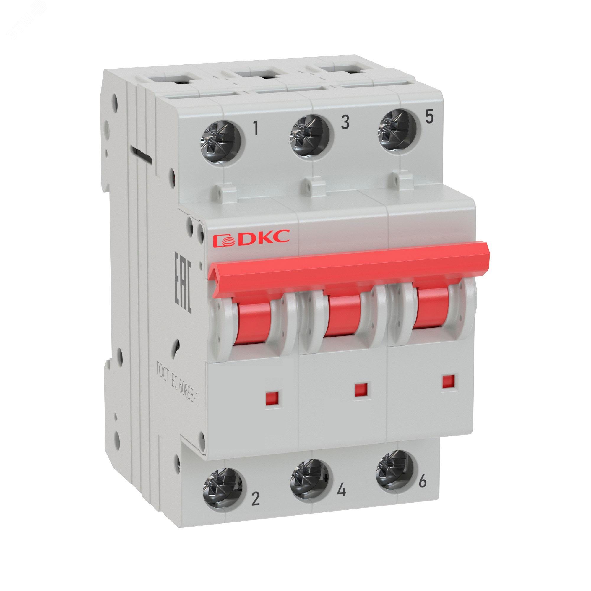 Выключатель автоматический модульный YON MD63 3P 4А C 10kA MD63-3C4-10