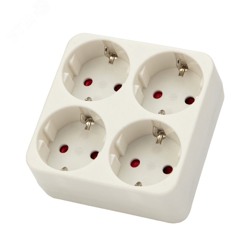 Разветвитель 4-м с заземл. 16А IP20 бел. 11-1073
