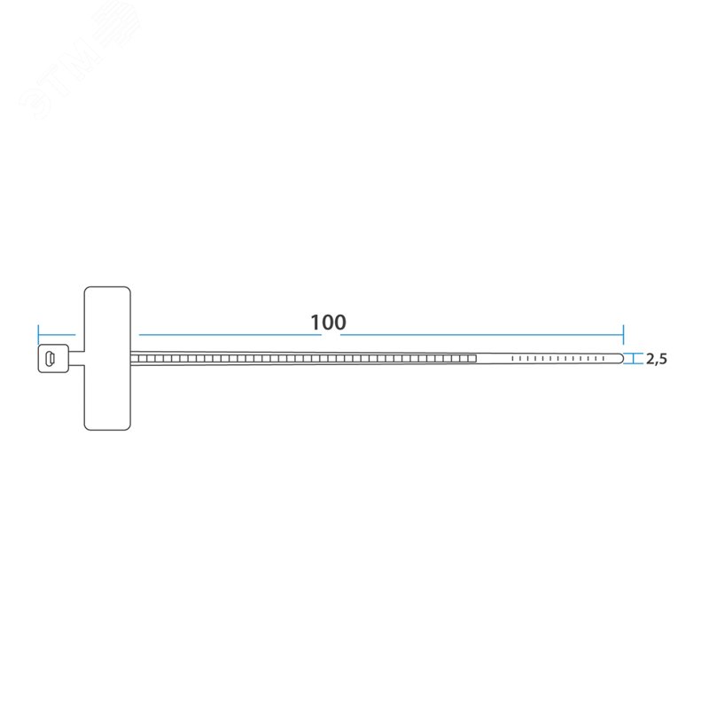 Хомут кабельный 2.5х100 под маркер нейл. бел. (уп.100шт) 07-0106