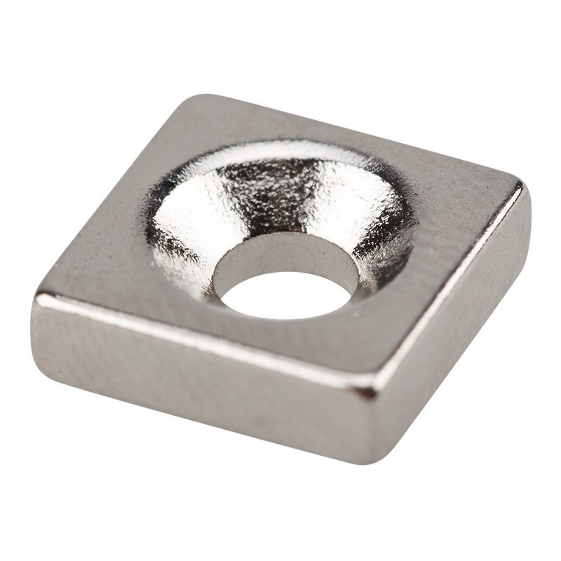 Магнит неодимовый прямоугольник 10х10х3мм с зенковкой 6х3.5мм (блист.3 шт) 72-3700