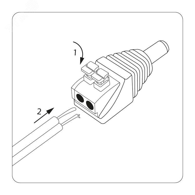 Разъем питания DC штекер 2,1х5,5мм с быстрозажимной колодкой 14-0314-2