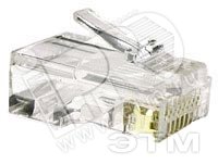 Разъем RJ45 8P8C кат.5E UTP PLUG-8P8C-U-C5-100 для ож и мж кабеля 49377