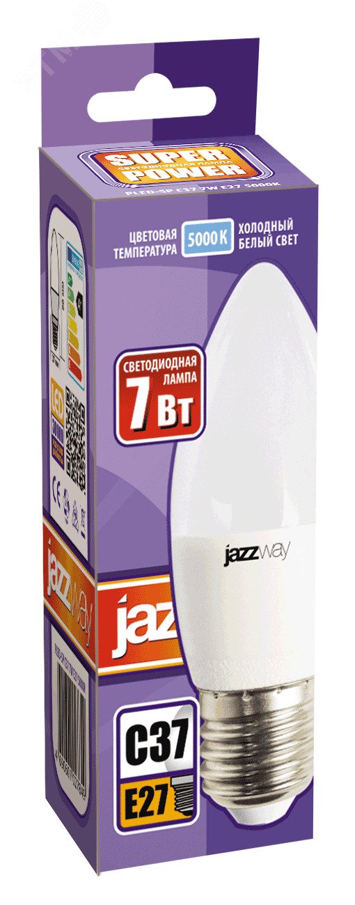 Фото товара Лампа светодиодная PLED-SP 7Вт C37 свеча 5000К холод. бел. E27 560лм 230В 1027849-2