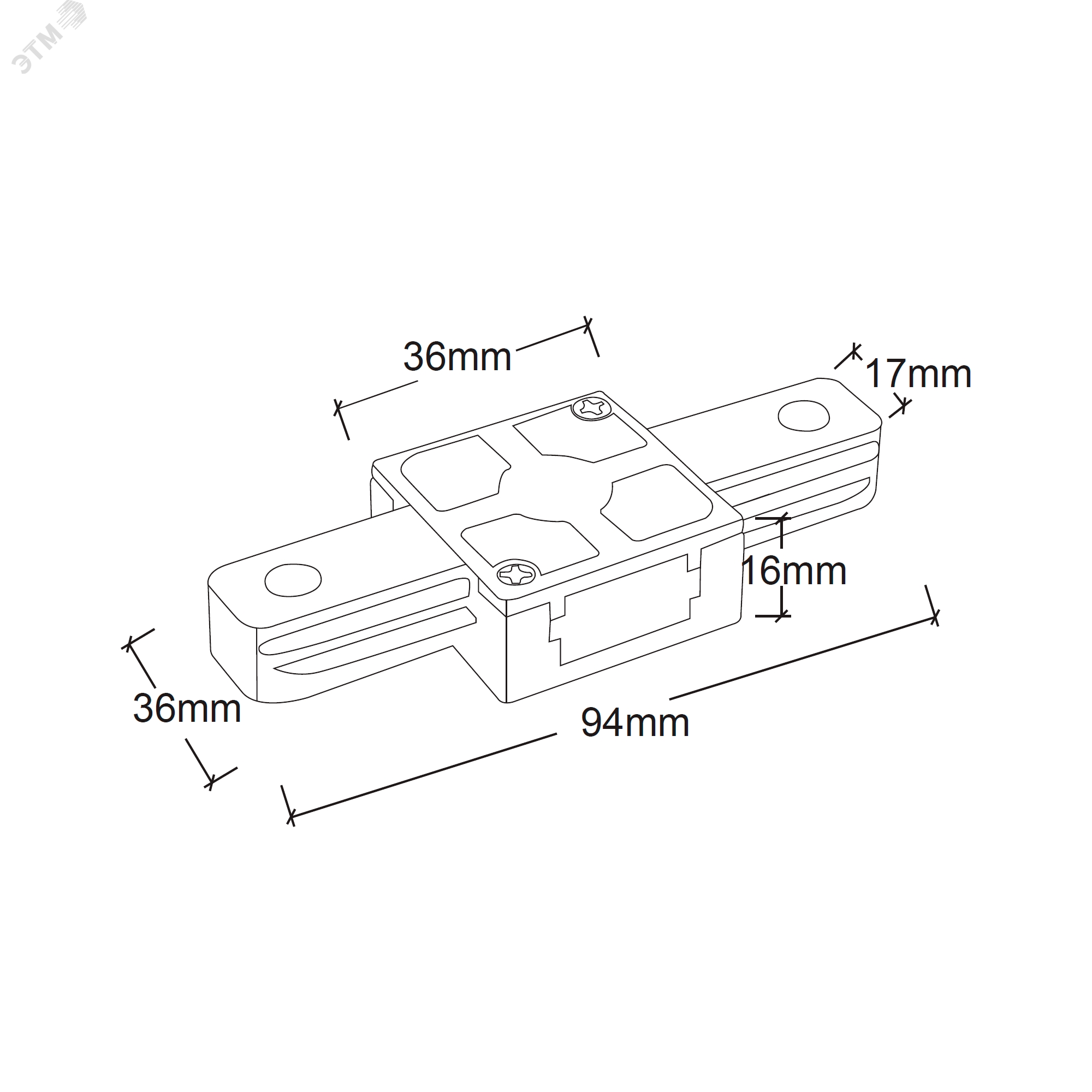 Коннектор I-образный PTR P CI-BL черн. (пластик) Pro JazzWay 5052079