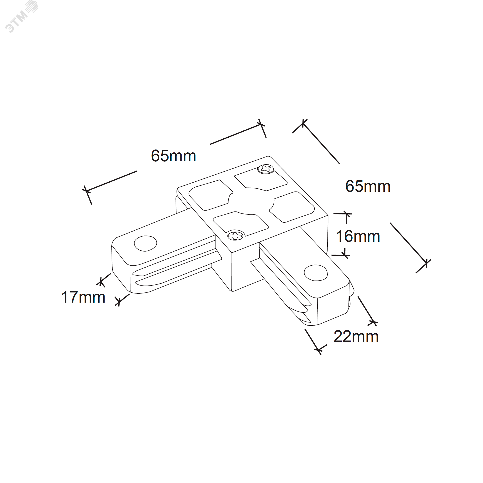 Коннектор L-образный PTR P CL-BL черн. (пластик) Pro JazzWay 5052116