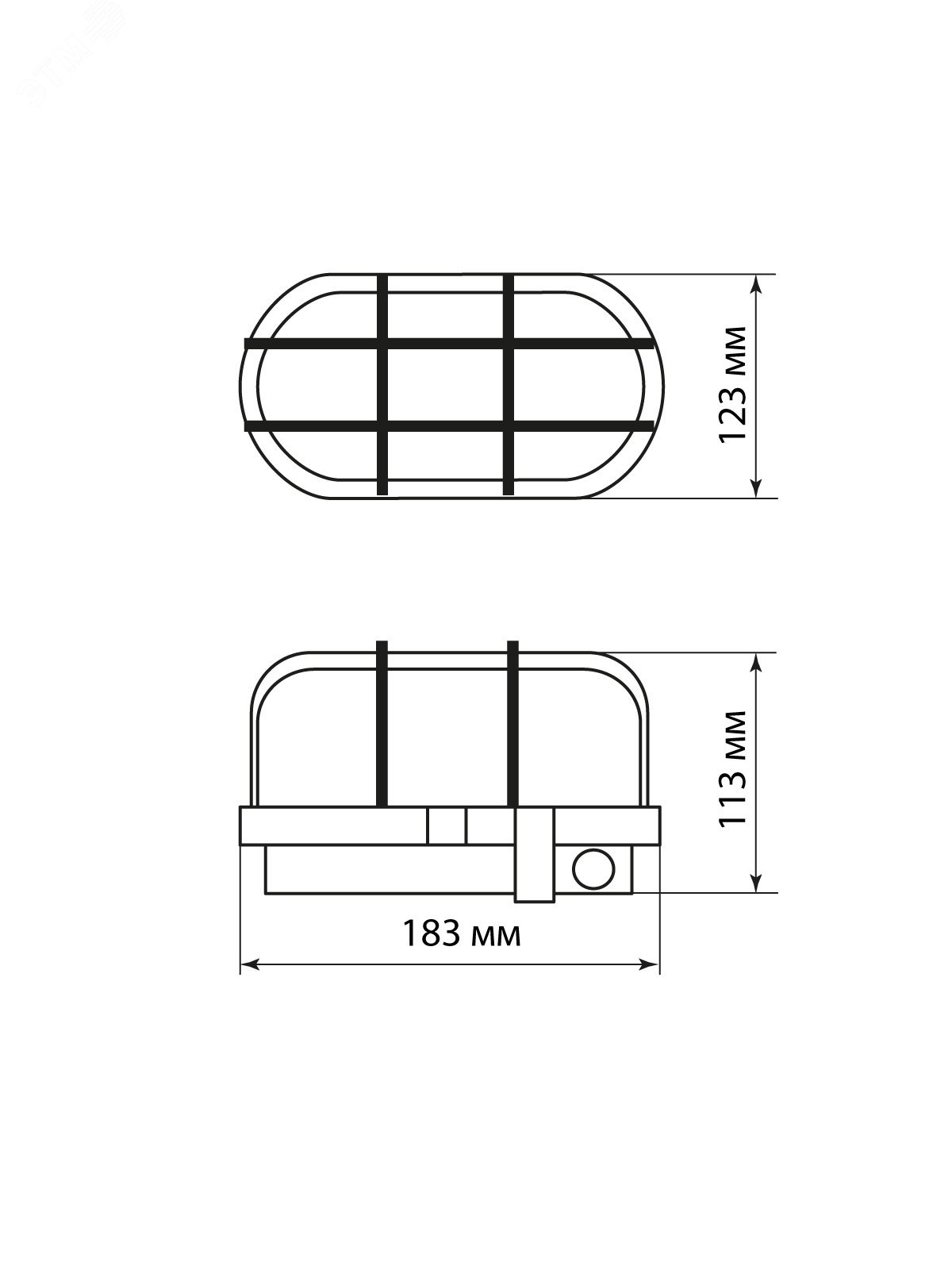 Фото товара Светильник НБП 02-60-004.03У ("Евро" корпус и защитная сетка, черный) SQ0312-0002
