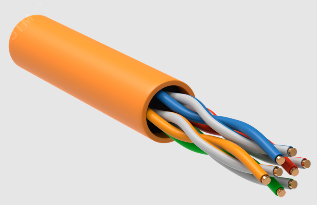 Фото товара Витая пара U/UTP кат 5E 4х2х24AWG solid LSZH нг(А)-HF оранжевый 305м РФ/Т LC1-C5E04-127-T-R