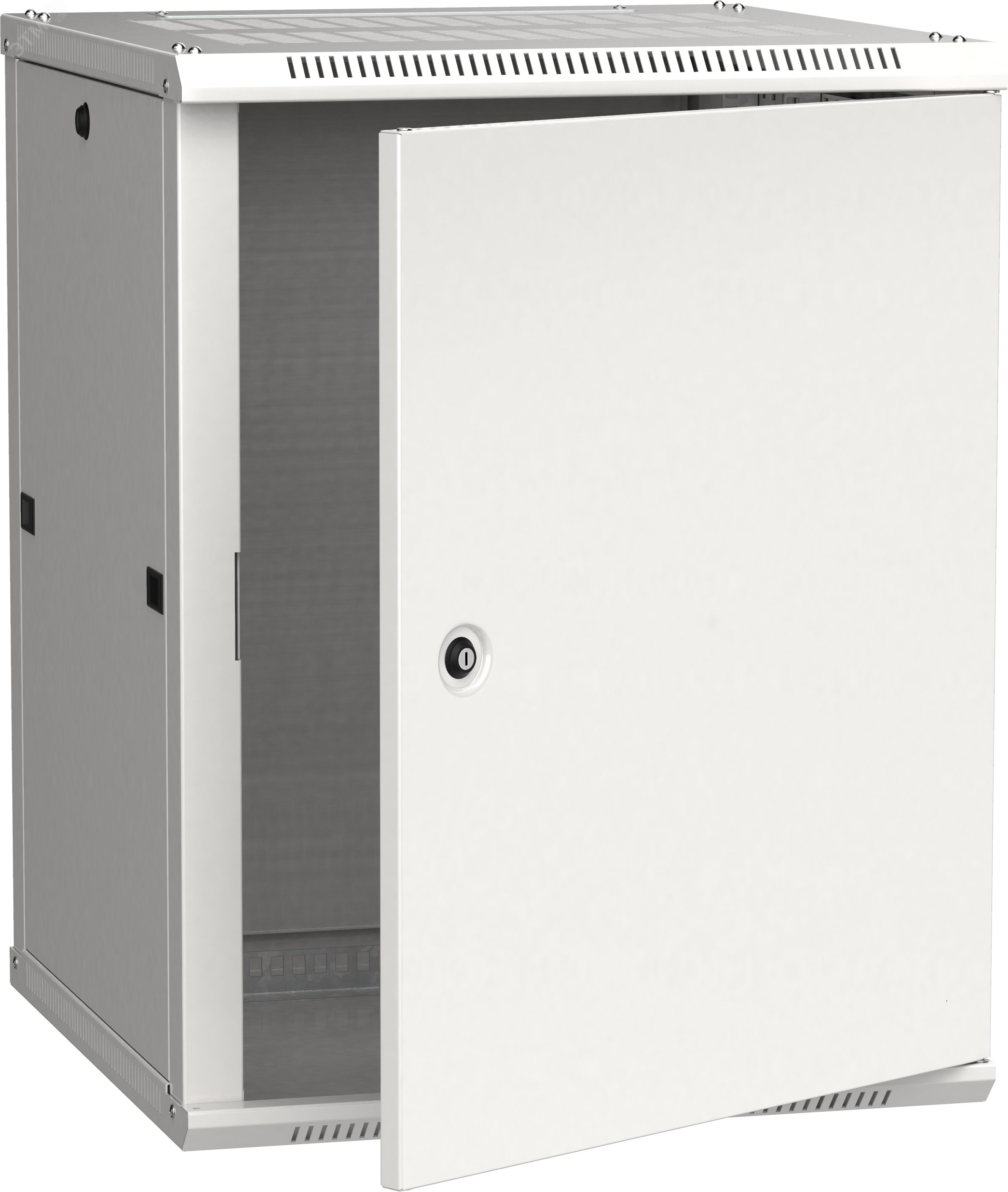 Фото товара Шкаф настенный 19" LINEA W 12U 600x600мм металлическая дверь RAL7035 LWR3-12U66-MF