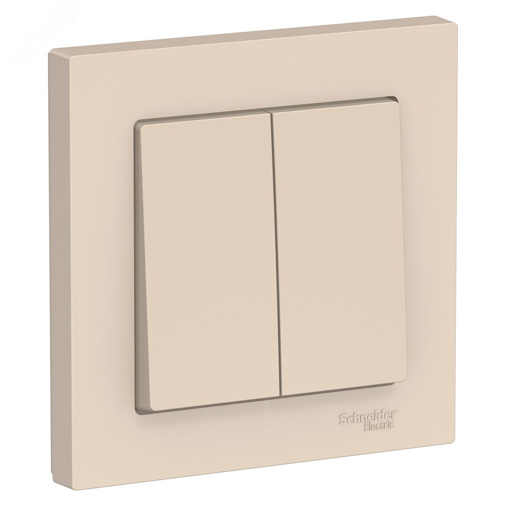 Фото товара Выключатель 2-кл. СП AtlasDesign 10А IP20 (сх. 5) 10AX в сборе беж. SE ATN000252