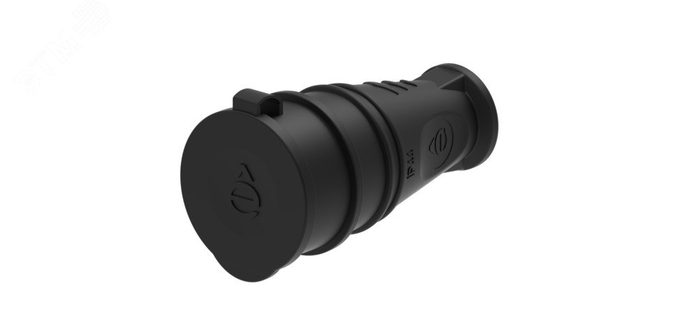Фото товара Розетка кабельная 2К+З MultiSet 16А/250В IP44 каучуковая черн. SE MST4002BK