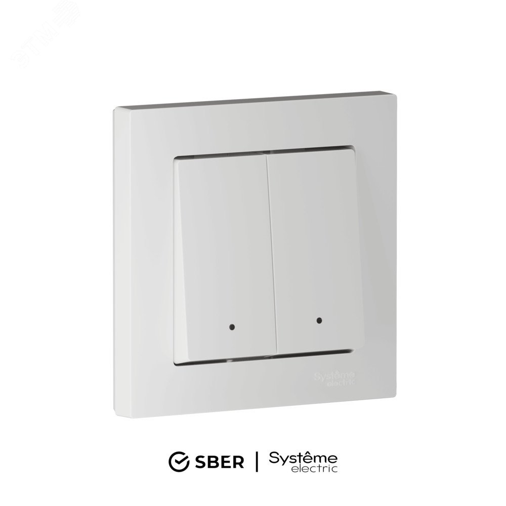 Фото товара ATLASDESIGN SMART 2-кл. ВЫКЛЮЧАТЕЛЬ с подсв., Zigbee, сх.5, L+N, 10А, мех., БЕЛЫЙ ATN000153Z