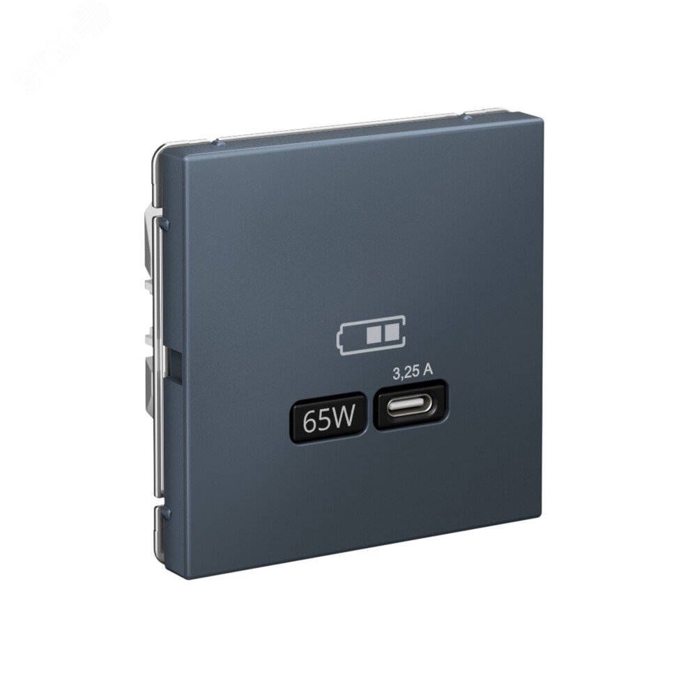 Фото товара ARTGALLERY USB розетка тип-С 65Вт высокоскор.заряд. QC, PD, механизм, грифель GAL000727