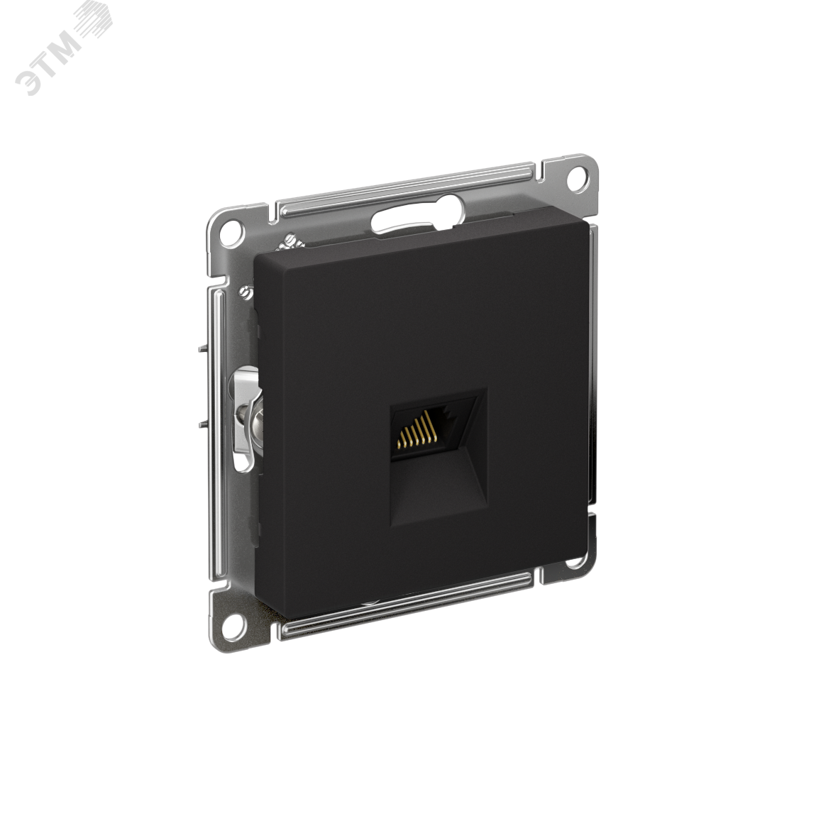 ATLASDESIGN РОЗЕТКА компьютерная RJ45, кат. 6A, механизм, КАРБОН ATN001086