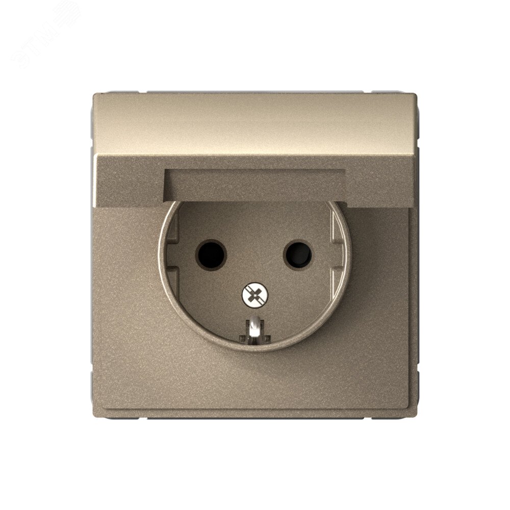 Фото товара Розетка ArtGallery 16А IP20 с заземл. защ. шторки с крышкой механизм шампань SE GAL000546