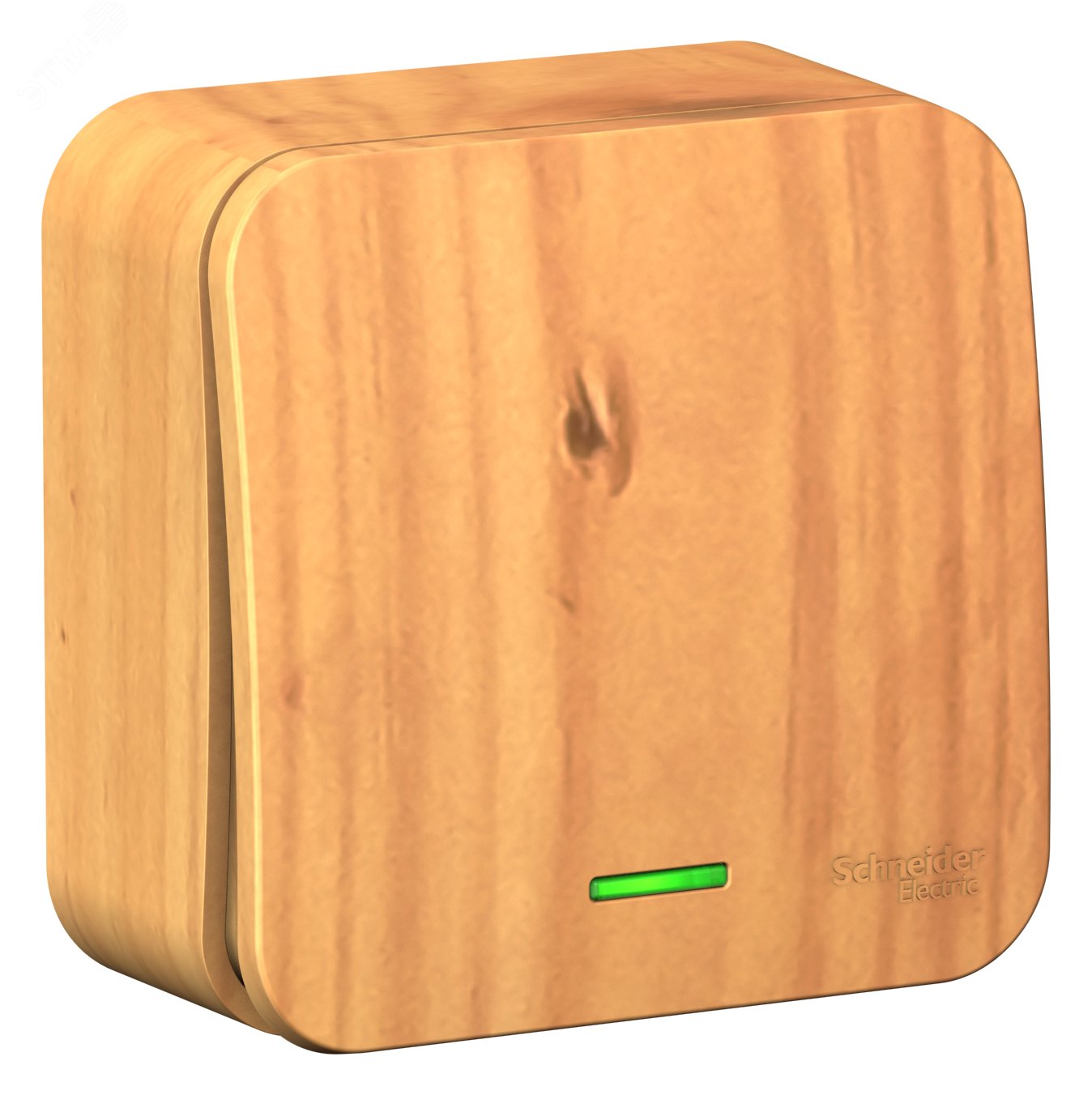 Фото товара Выключатель 1-кл. ОП Blanca 10А IP20 (сх. 1) 250В с подсветкой с изолир. пластиной ясень SE BLNVA101115