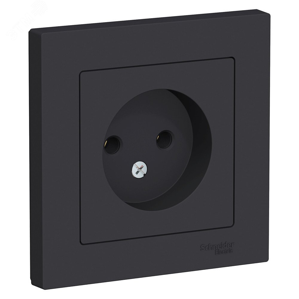 Фото товара Розетка 1-м СП AtlasDesign 16А IP20 без заземл. в сборе карбон SE ATN001040