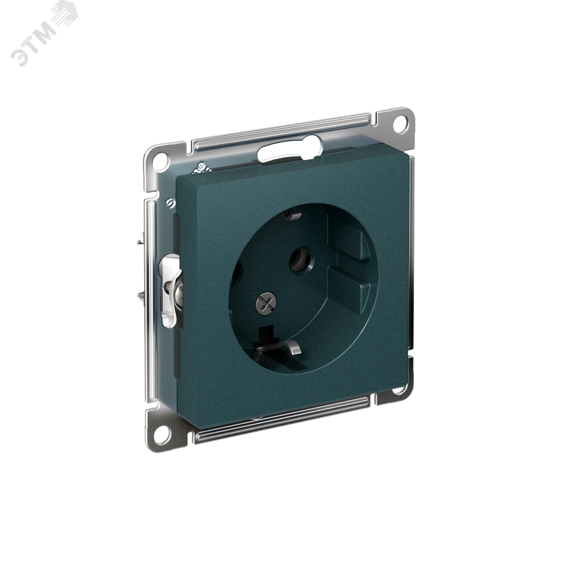 Розетка 1-м СП AtlasDesign 16А IP20 с заземл. механизм изумруд SE ATN000843