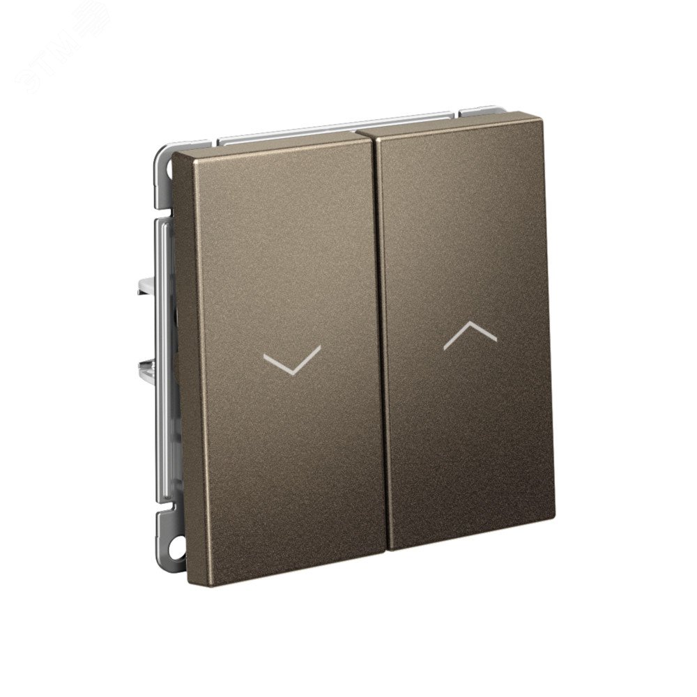 Фото товара ARTGALLERY 2-клавишный выключатель для жалюзи, 2х сх.4, 10А, механизм, мокко GAL000619