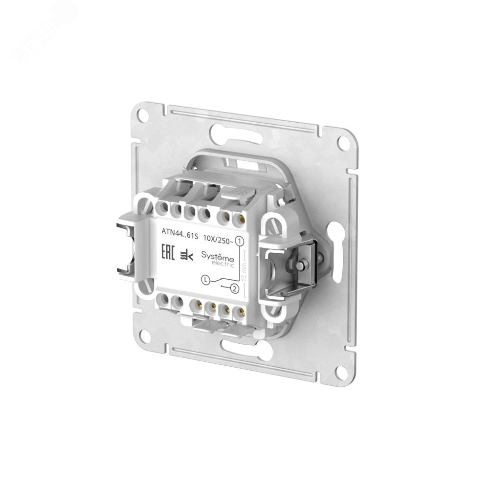 ATLASDESIGN AQUA 1-клавишный ПЕРЕКЛЮЧАТЕЛЬ IP44, сх.6, 10АХ, быстрозажимные клеммы, БЕЛЫЙ ATN440161S