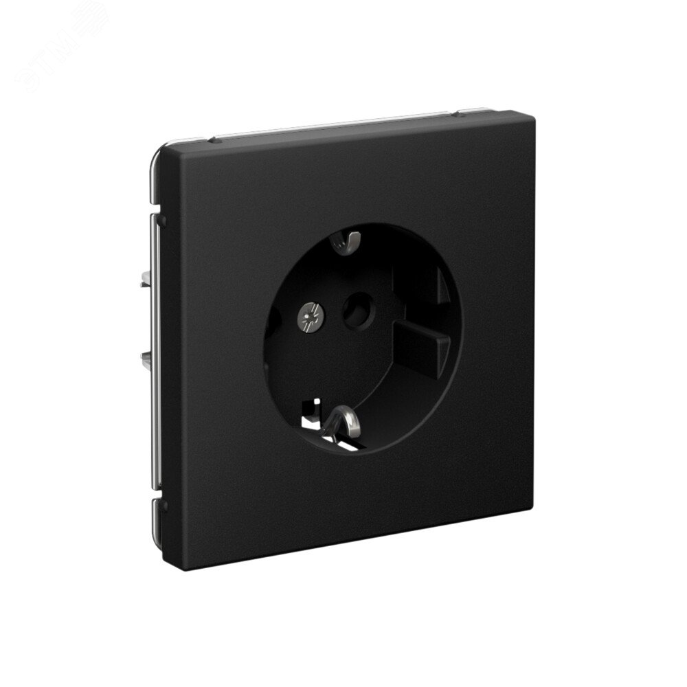 Фото товара ARTGALLERY РОЗЕТКА с заземлением, 16А, механизм, быстрозажимные клеммы, карбон GAL001043S