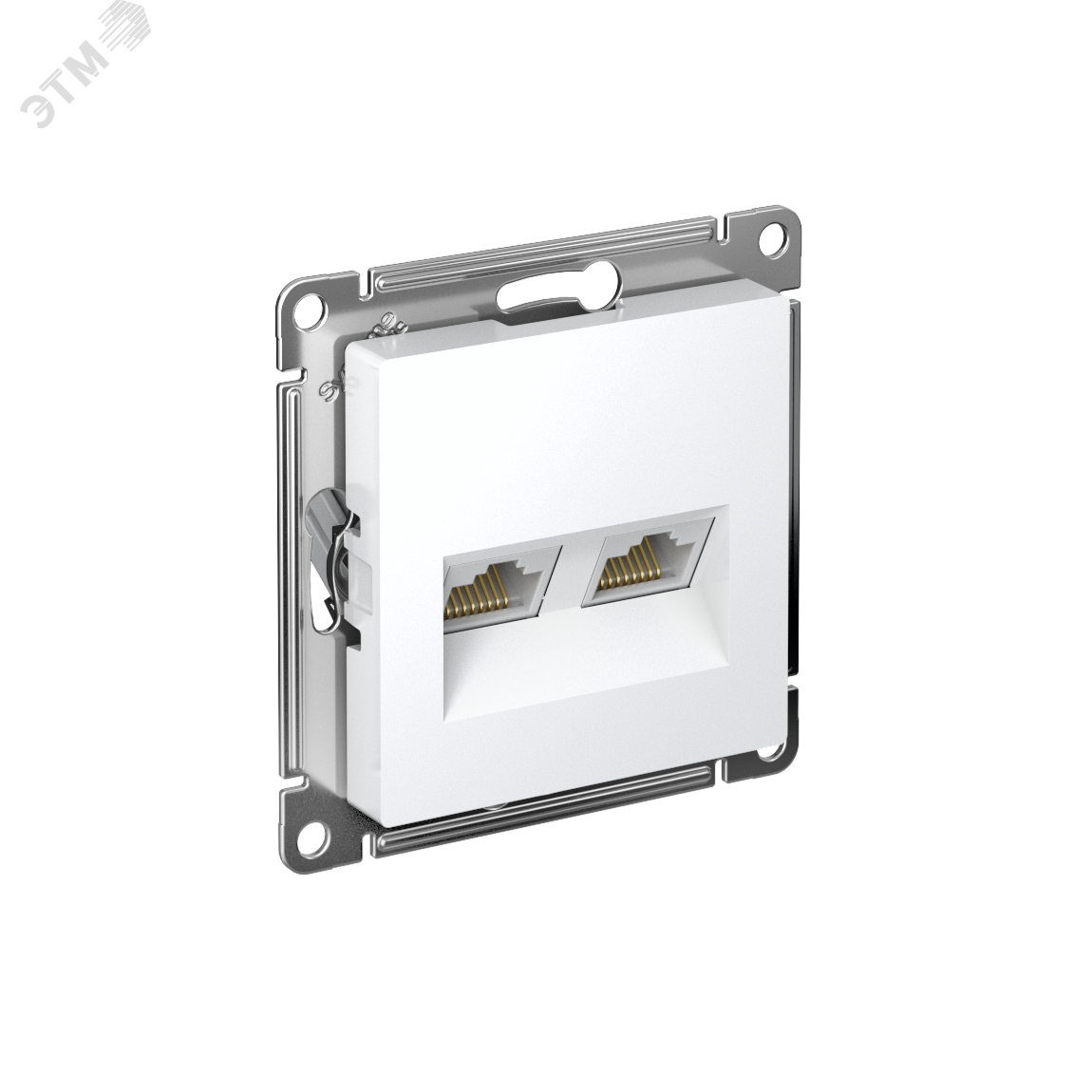 Розетка компьютерная 2-м AtlasDesign RJ45 кат.6A механизм бел. SE ATN000188