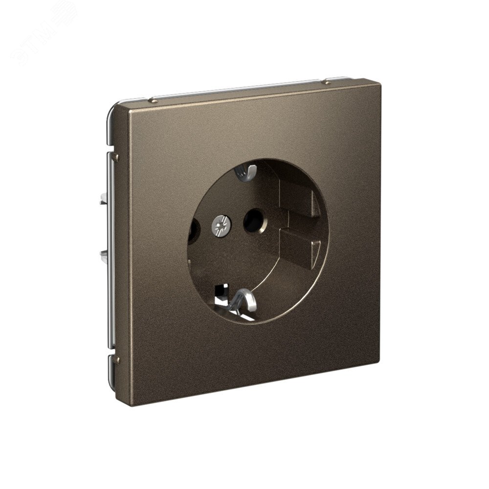 Фото товара ARTGALLERY РОЗЕТКА с заземлением, 16А, механизм, быстрозажимные клеммы, мокко GAL000643S