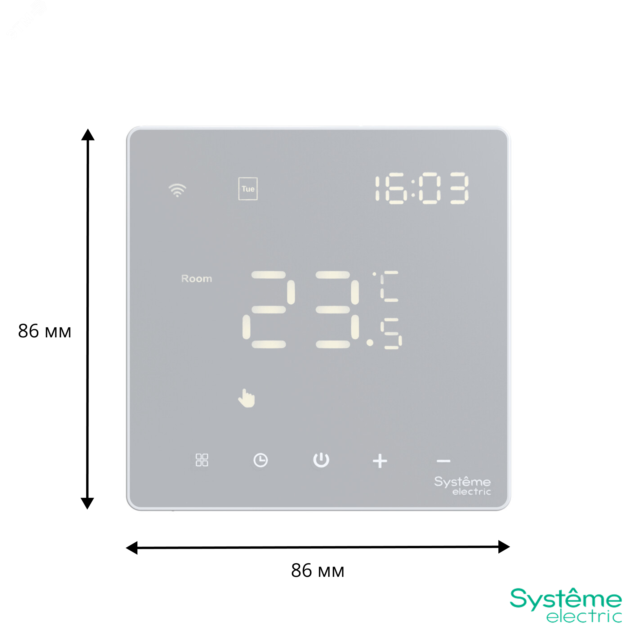 Фото товара ARTGALLERY ТЕРМОСТАТ программируемый с Wi-Fi для электрического теплого пола, 16 А, моноблочный, БЕЛЫЙ GAL000138