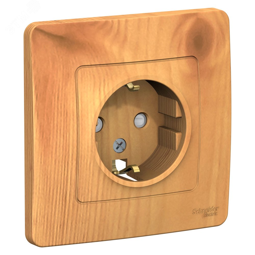 Фото товара Розетка 1-м СП Blanca 16А IP20 250В с заземл. защ. шторки ясень SE BLNRS001115