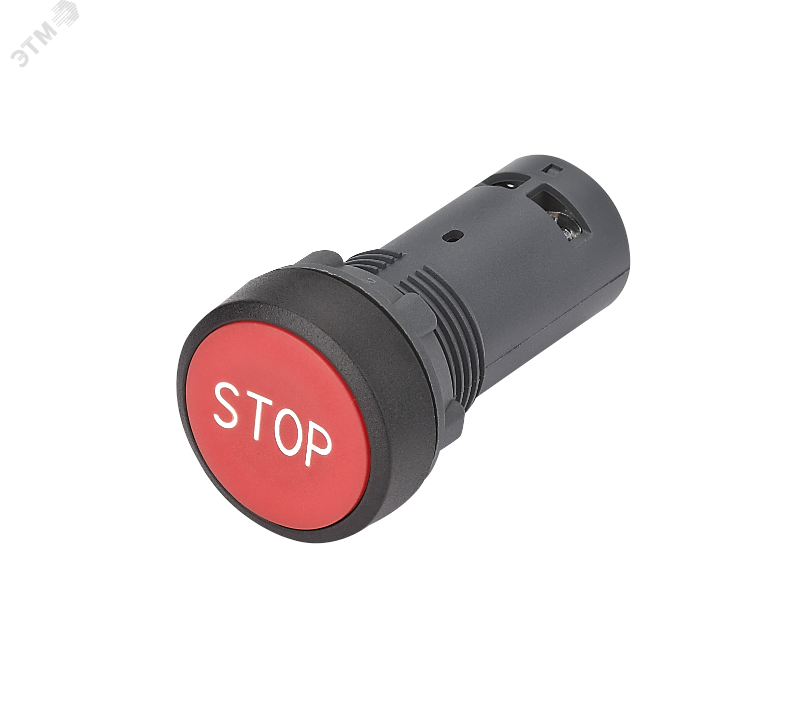 Кнопка моноблочная 22мм красная с возвратом, с маркировкой STOP, пластик, 1НО+1НЗ, IP65 SB7 SB7NA4534
