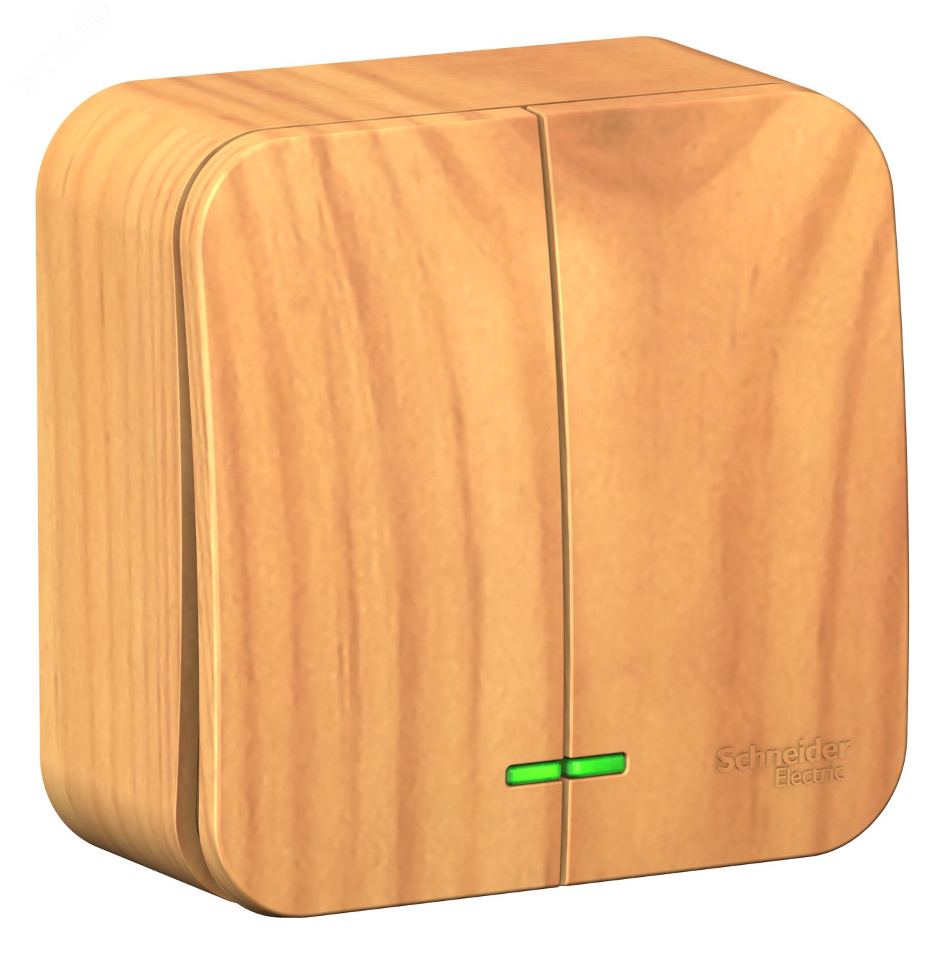 Фото товара Выключатель 2-кл. ОП Blanca 10А IP20 (сх. 5) 250В с подсветкой с изолир. пластиной ясень SE BLNVA105115