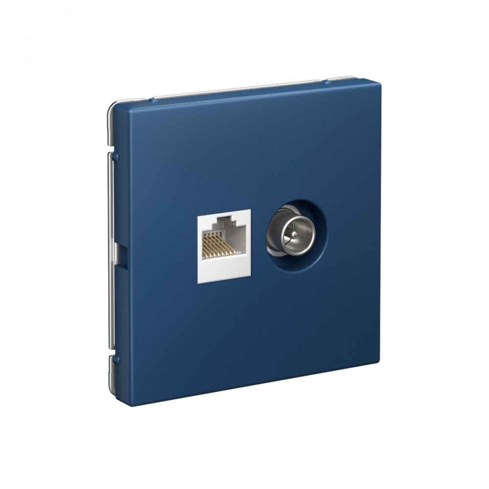 Фото товара ARTGALLERY розетка двойная ТВ + компьютерная RJ45, кат. 5Е, аквамарин GAL001189