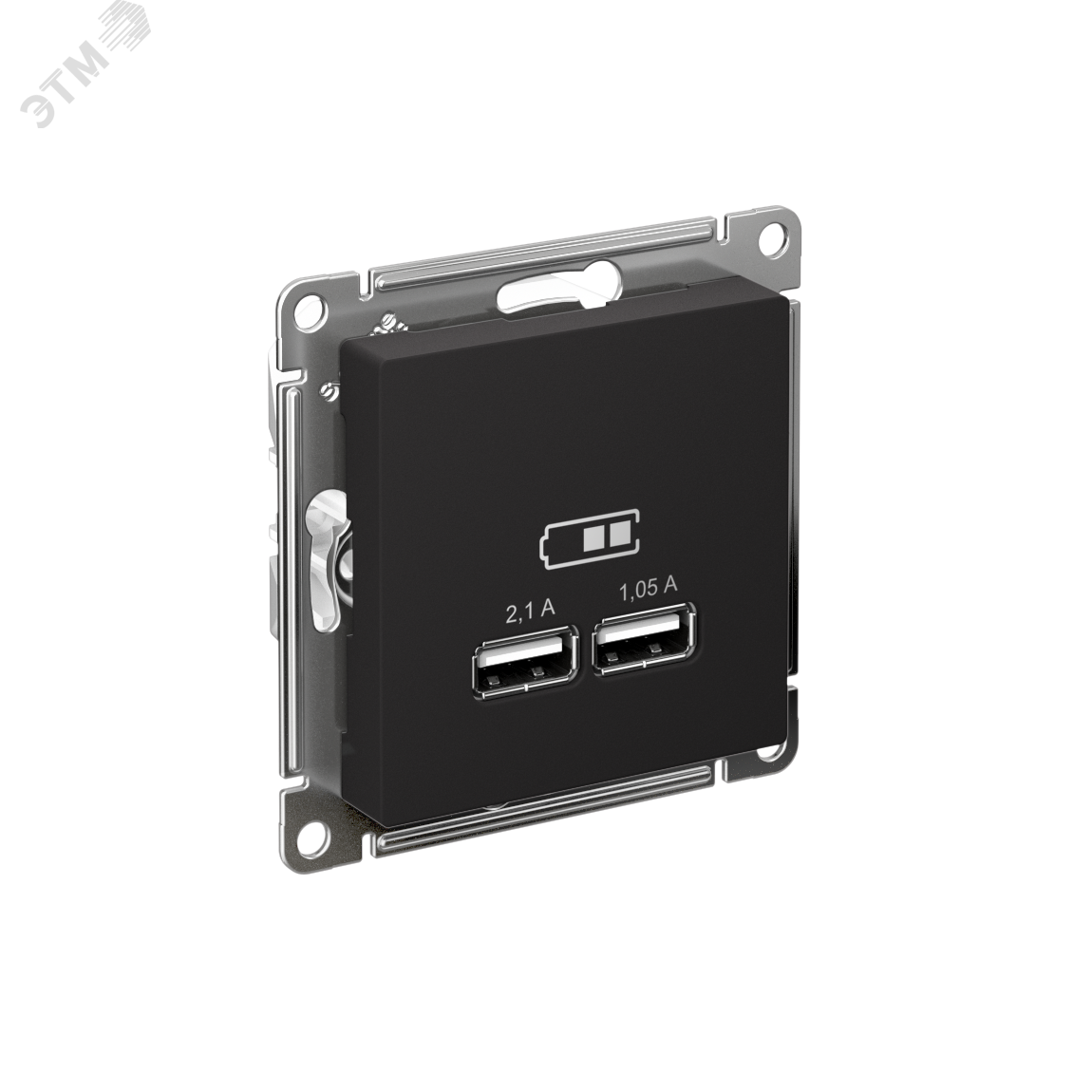 Розетка USB AtlasDesign тип A+A 5В 1х2.1А 2х1.05А механизм карбон SE ATN001033