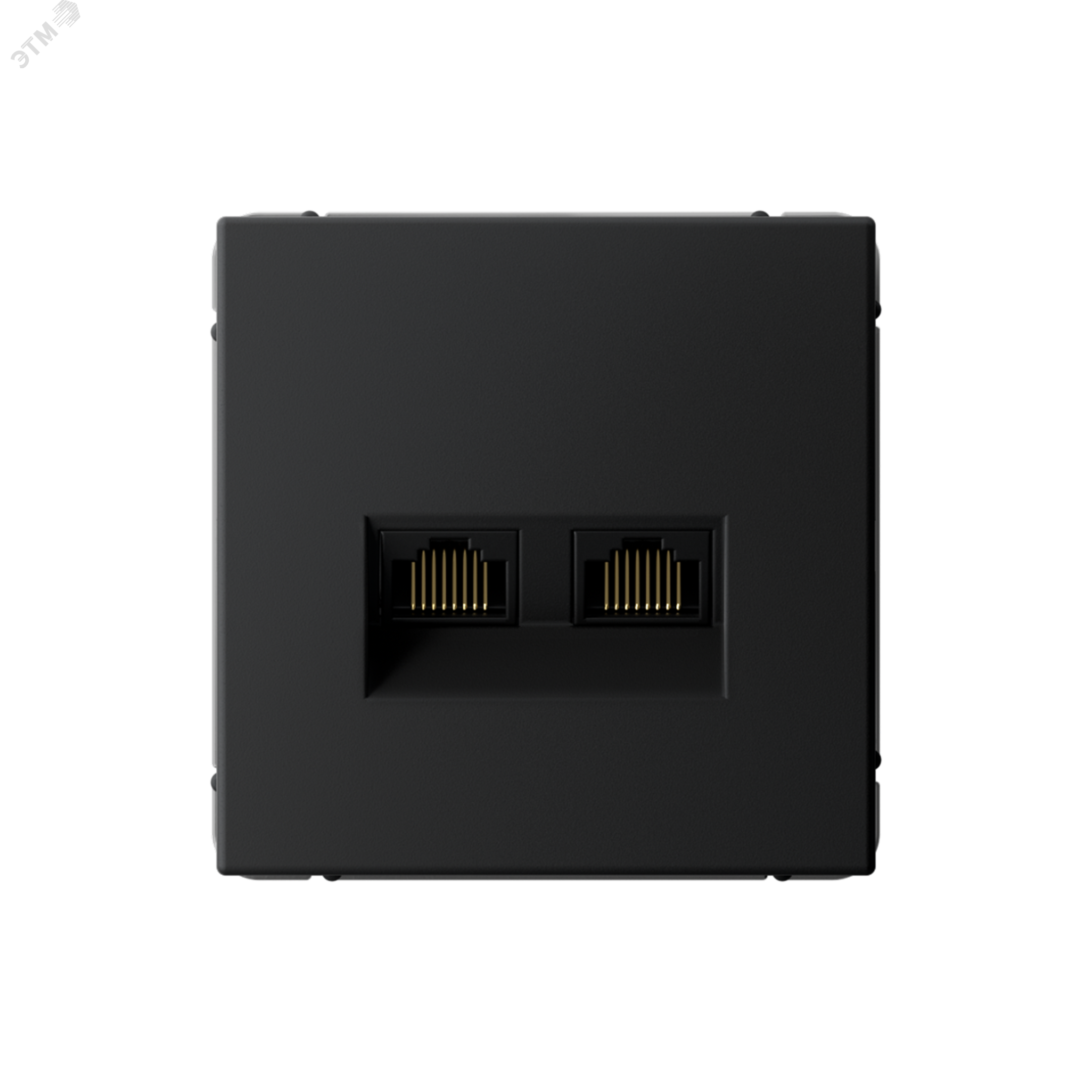 Фото товара ARTGALLERY РОЗЕТКА двойная компьютерная RJ45+RJ45, кат. 5е, механизм, КАРБОН GAL001085
