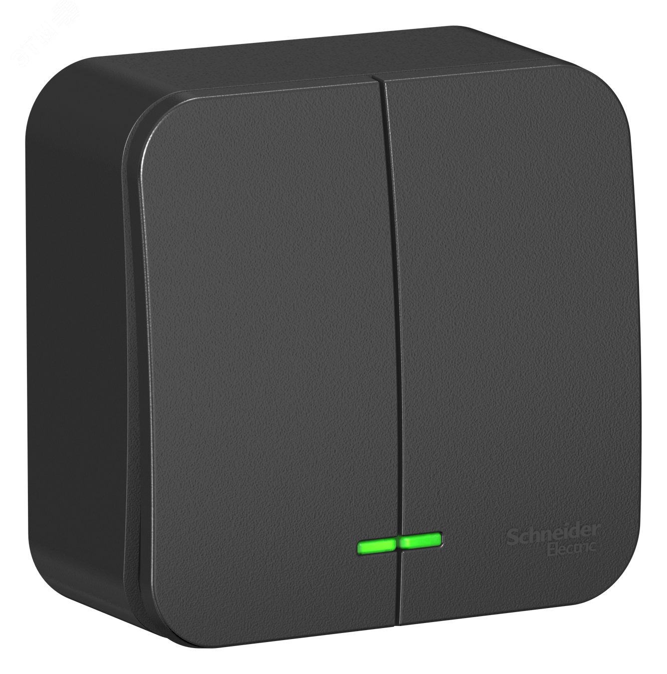 Выключатель 2-кл. ОП Blanca 10А IP20 (сх. 5) 250В с подсветкой с изолир. пластиной антрацит SE BLNVA105116