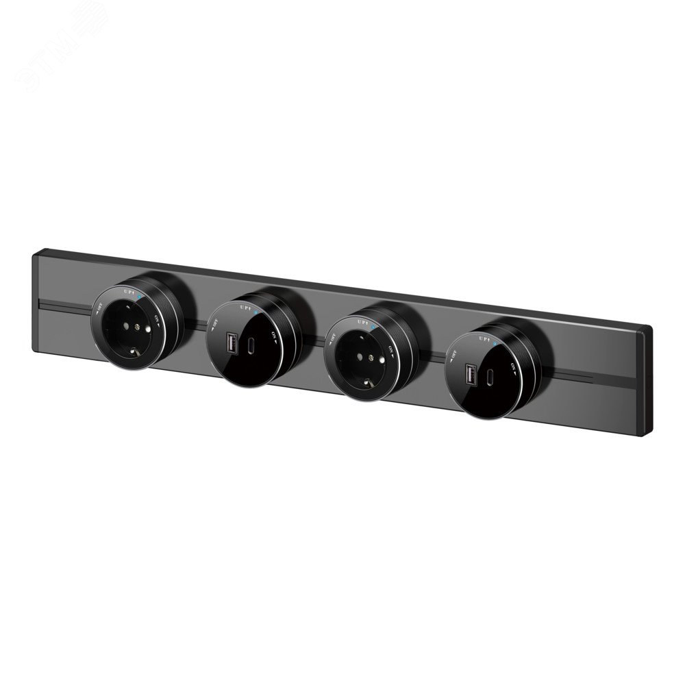 Фото товара MultiTrack Розетка 2хUSB (тип А+С) 18Вт, 5В/3А Антрацит MTK13003B