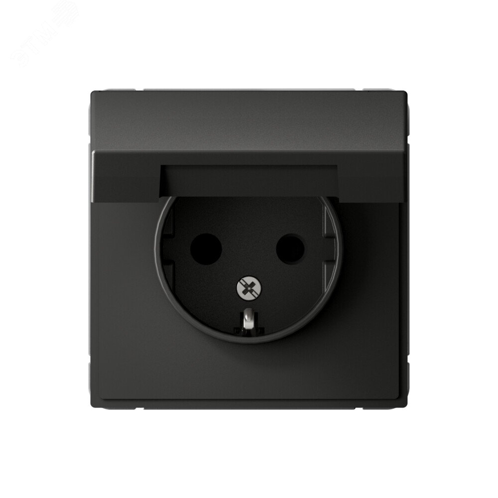 Фото товара Розетка ArtGallery 16А IP20 с заземл. защ. шторки с крышкой механизм базальт SE GAL001446