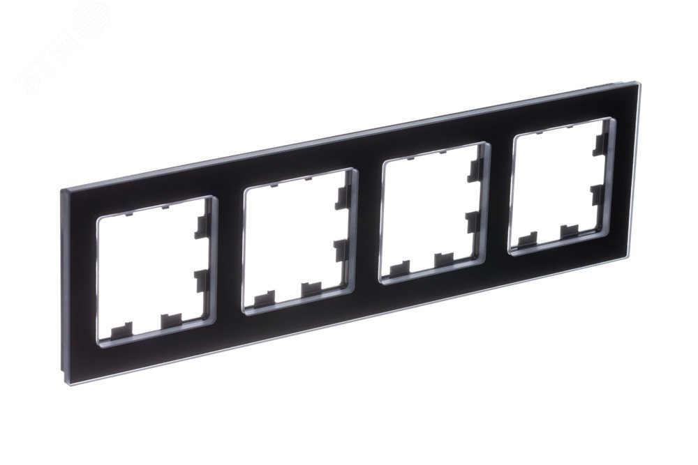 Фото товара ATLASDESIGN NATURE 4-постовая РАМКА, НАТУРАЛЬНОЕ СТЕКЛО, ЧЕРНЫЙ (1шт) C2 ATN361004