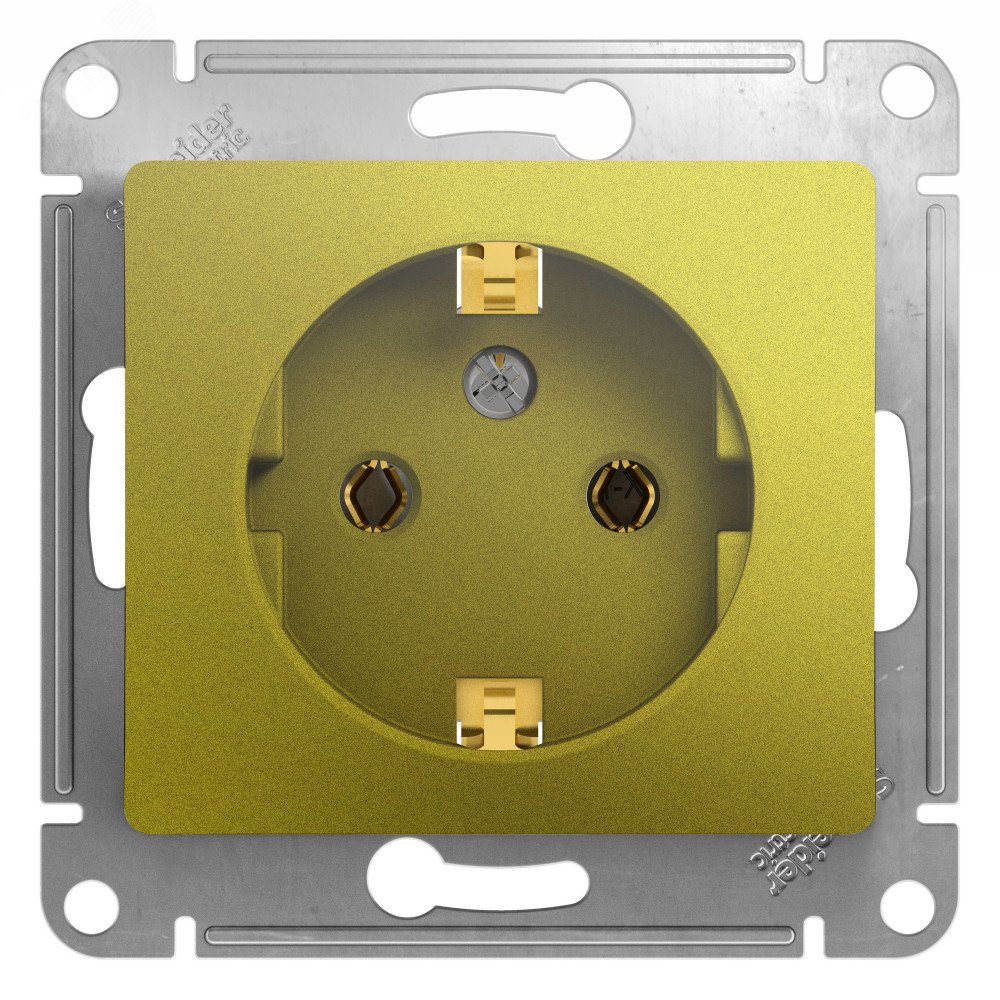Фото товара GLOSSA РОЗЕТКА с заземлением,16А, 250В, механизм, ФИСТАШКОВЫЙ C2 GSL001043