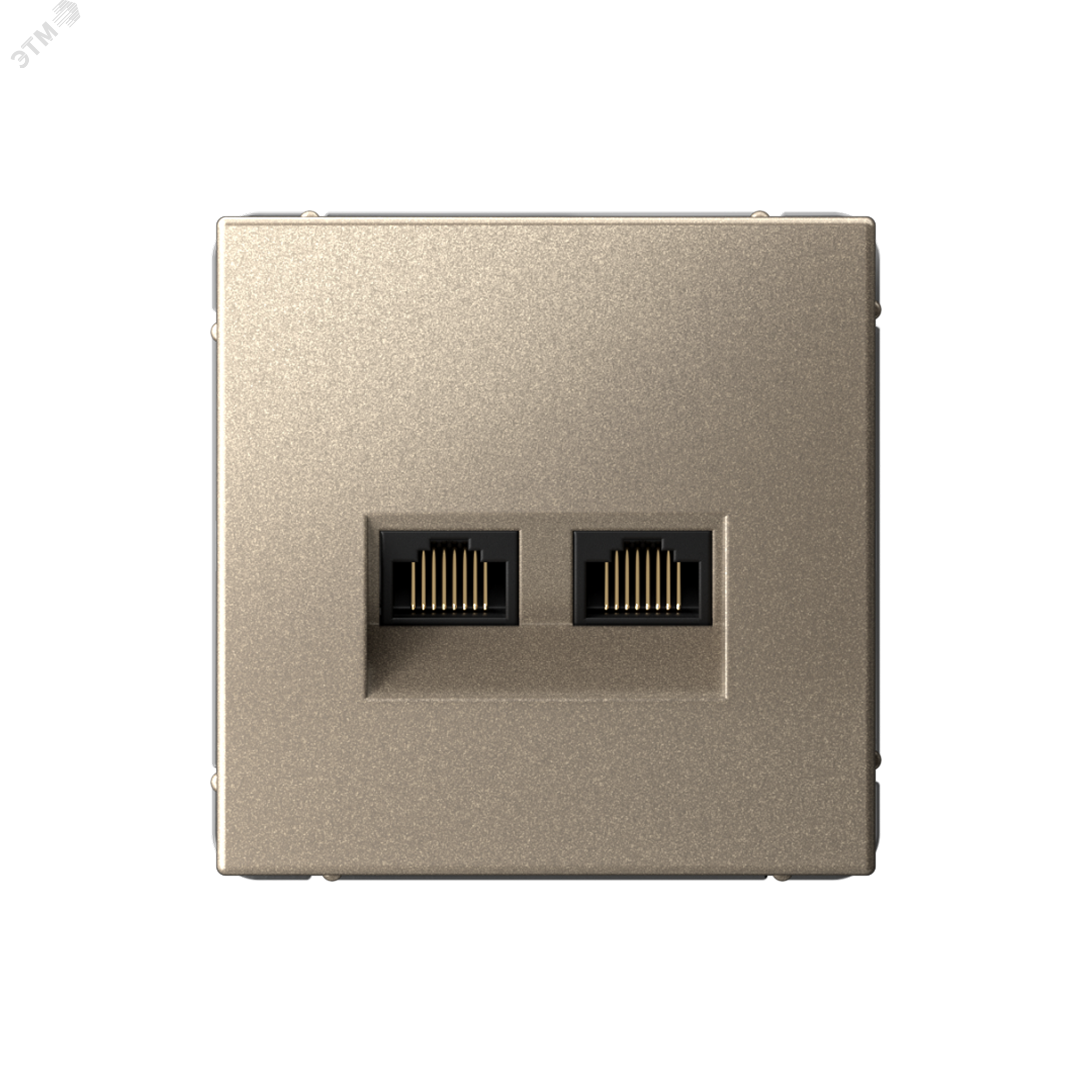 Фото товара ARTGALLERY РОЗЕТКА двойная компьютерная RJ45+RJ45, кат. 5е, механизм, ШАМПАНЬ GAL000585