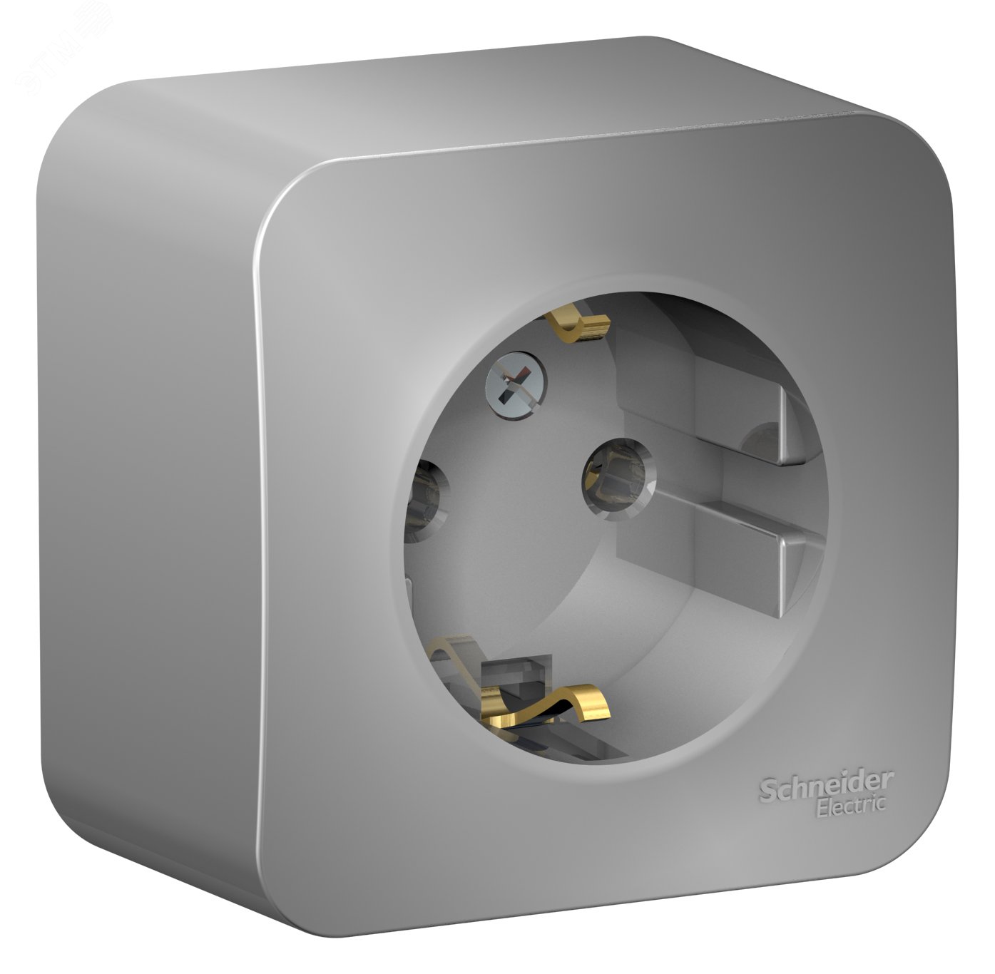 Фото товара Розетка 1-м ОП Blanca 16А IP20 250В с заземл. без защ. шторок с изолир. пластиной алюм. SE BLNRA010113