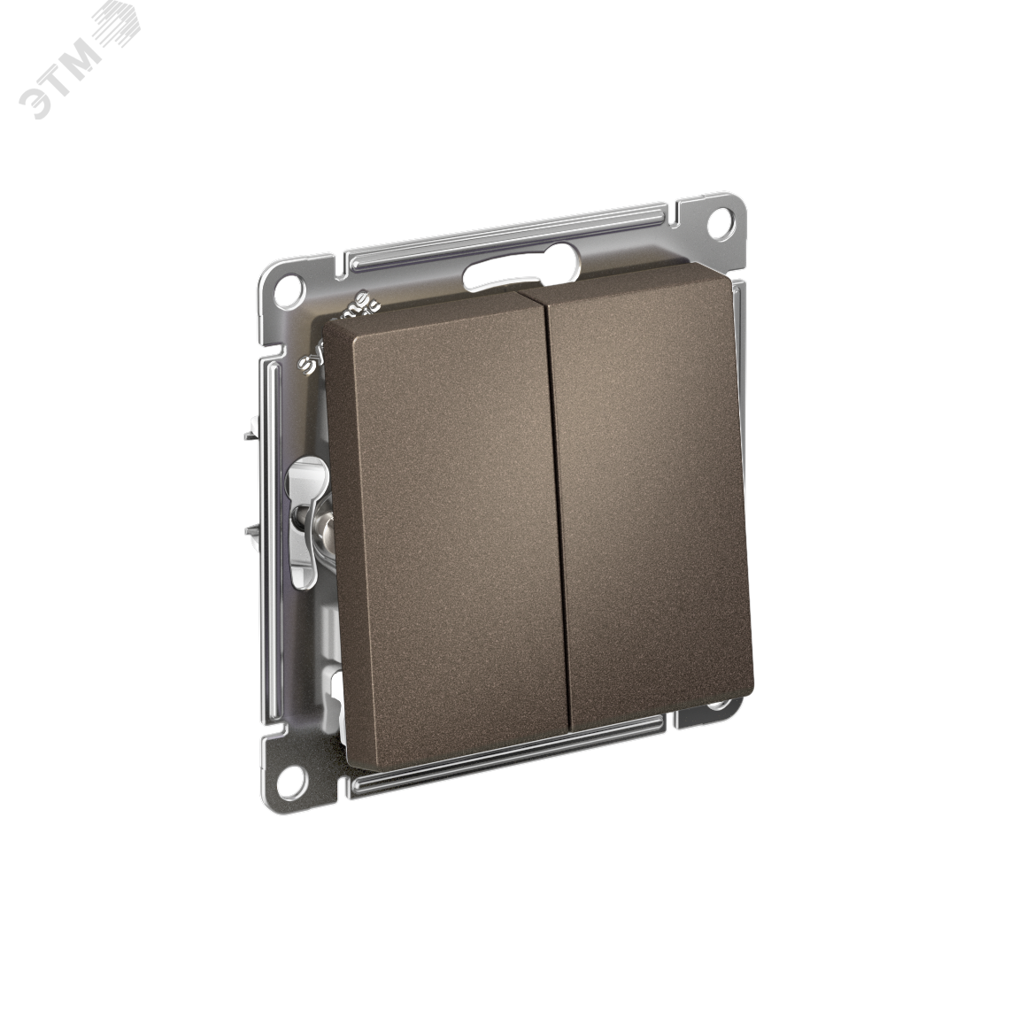 Переключатель проходной 2-кл. СП AtlasDesign 10А IP20 (сх. 6/2) 10AX механизм мокко SE ATN000665