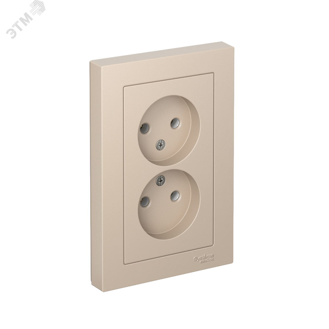 Розетка 2-м. AtlasDesign 16А без заземл. в сборе песочн. SE ATN001220