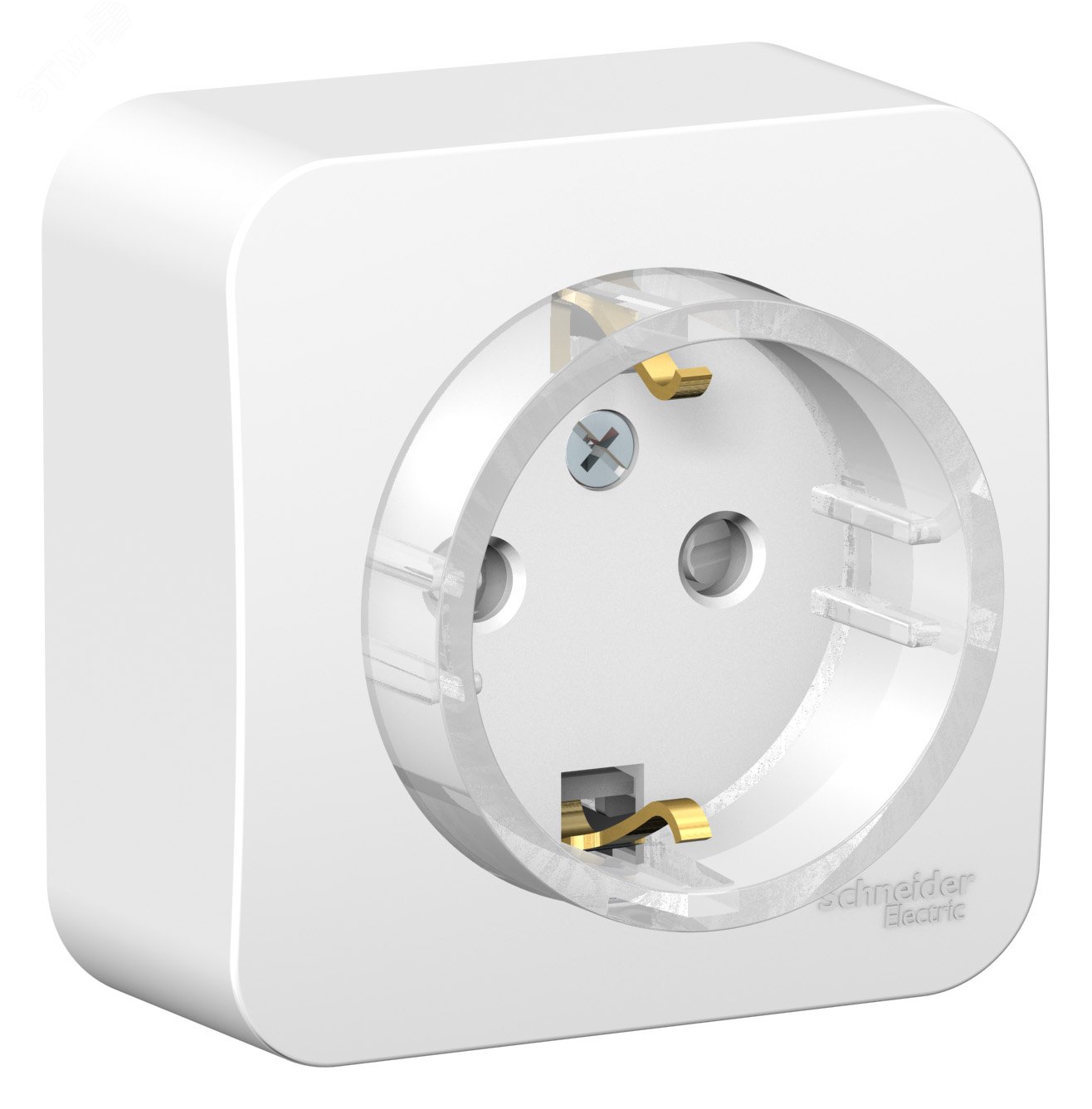 Фото товара Розетка 1-м ОП Blanca 16А IP20 250В с заземл. защ. шторки с изолир. пластиной (компакт) бел. SE BLNRA111111